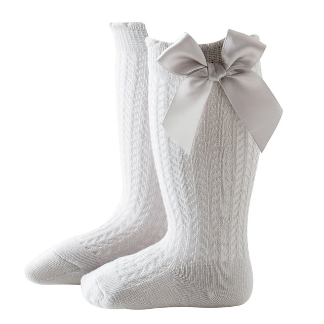 xiaxaixu Chaussettes pour Bébé Fille, Bas Respirants avec Nœud pour Fête