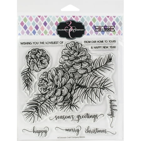 UPC: 0857287008669 | Colorado Craft Company Clear Stamps 6 X6 -Pinecone & Branch-Big & Bold