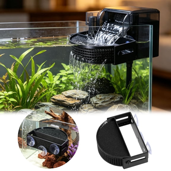 Leeye Aquarium Filter Baffle Plate, Flow-Reducing Water Diffuser with 3 Suction Cups for Fish Tank Canister