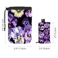 thumbnail image 5 of PhooArto Large Barrel Drawstring Makeup Bag, Purple Pansy Flowers Skull Pattern Travel Cosmetic Bag Portable Make Up Organizer Bag, 5 of 6