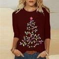 thumbnail image 1 of Qertyioot Chandail en Molleton de Noël pour Femmes, Manches Longues, Col Rond, Décontracté, 1 of 5