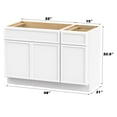 thumbnail image 4 of 48" Freestanding Bathroom Vanity Cabinet without Top in White, 4 of 6