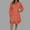 Orange, variant on Oplxuo Lace Patchwork Vacation Dresses for Women Trendy Loose V Neck A-Line Casual Long Sleeve Party Cocktail Midi Dress