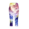 thumbnail image 6 of jjayotai Boho Floral Print Leggings for Women, Trendy Art Painting Beach Summer Fall Clothes Yoga Pants High Waisted Capri Trousers, 6 of 7