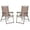Brown, variant on Zaverox Set of 2 Patio Folding Sling Back Camping Deck Chairs - Portable Outdoor Lawn Chairs for Beach, Garden, Picnic with Breathable Mesh Back Support