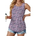 thumbnail image 3 of Fantaslook Womens Tank Tops Dressy Casual Sleeveless Blouses Crew Neck Pleated Tunic Shirts Summer Tops, 3 of 9