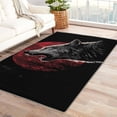 thumbnail image 1 of Wolf Rugs for Bedroom - 2x3 Rug - Howling Wolf Rug - Goth Wild Animal Area Rug - Wildlife Red Full Moon Rugs - Gothic Wolves Carpet, 1 of 7