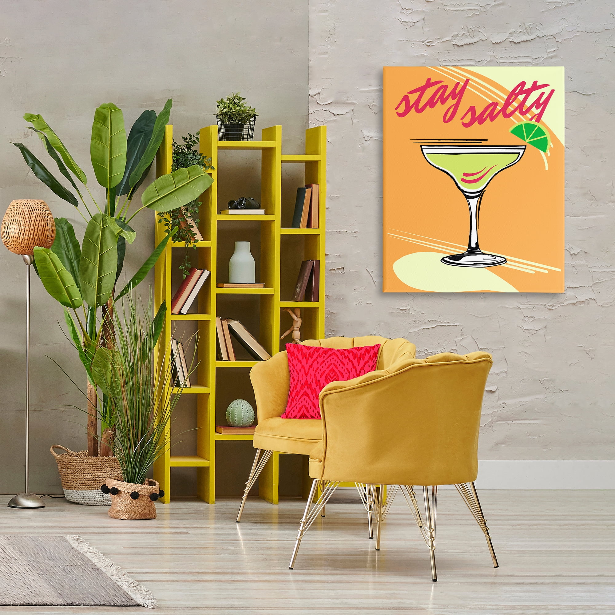 Stupell Industries Stay Salty Cocktail Food & Beverage Painting Wrapped Canvas Art Print Wall Art, 30 x 40