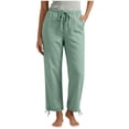 thumbnail image 6 of DYTTDG Women's Casual Drawstring Waist Pants | Elastic Waist Tapered Cropped Trousers with Adjustable Hem & Pockets, Loose Fit Lounge Pants, 6 of 6