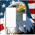 thumbnail image 2 of Metal Light Switch Plate Outlet Cover (Patriot Eagle Flag - Single Rocker Single Toggle), 2 of 2