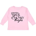 thumbnail image 3 of Inktastic Pretty Eyes and Chunky Thighs Boys or Girls Long Sleeve Toddler T-Shirt, 3 of 5