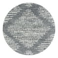 thumbnail image 3 of Unique Loom Serenity Shag Collection Area Rug - Walcott (7' Round Gray/Ivory), 3 of 10