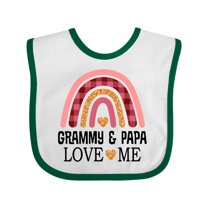Inktastic Grammy and Papa Love Me Granddaughter Rainbow Girls Baby Bib