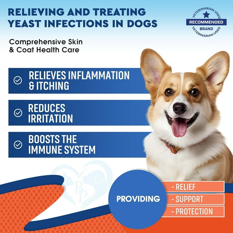 Natural Dog Yeast Infection Anti Itch Treatment Itchy Ears Skin Allergy Symptoms Relief Reduces Inflammation Relieves Irritation Herbal Medicine Supplement Drops Made in USA Walmart