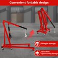 thumbnail image 6 of 2024 New 4000LB Engine Hoist with Lever, 2 Ton Folding Cherry Picker Ship Crane Engine Hoist, Heavy Duty Steel Lift Garage Workshop Auto Repair Foldable Stand 6 Caster, 6 of 7