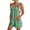 Army Green, variant on Striped Rompers for Women Adjustable Straps Comfy Casual Overall Shorts Scoop Neck Sleeveless Loose Fit Bib Overalls with Pockets Multicolor L
