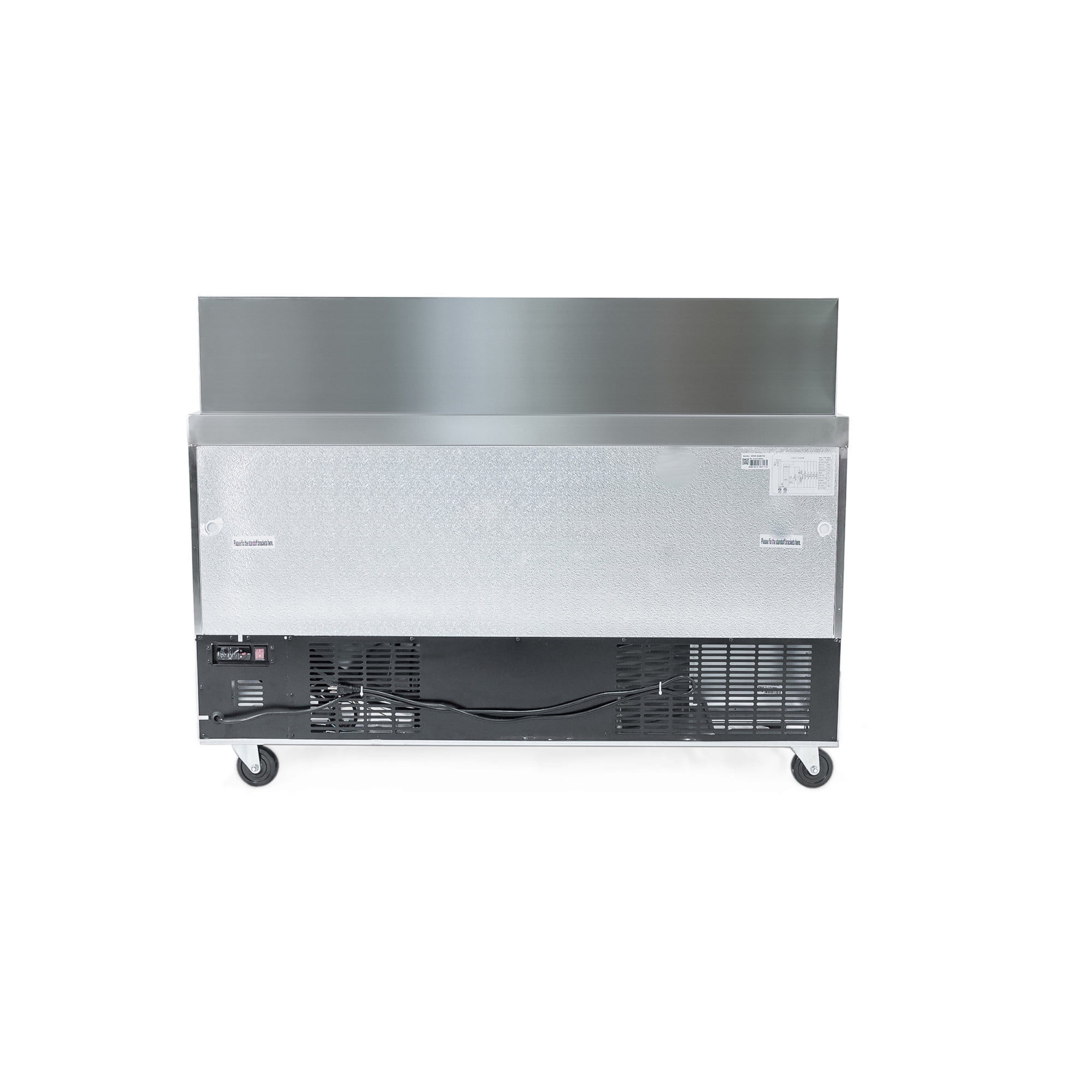 Norpole 60 in. W 15 cu. ft. 2-Door Mega Top Prep Table Commercial Refrigerator in Stainless Steel in Stainless Steel