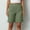 Army Green, variant on Women Fashion Shorts Solid Color Choice High Waist Design Elastic Waistband Fit Flattering Convenient Pockets Casual Style Summer Wear Comfortable Fabric