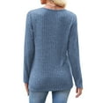 thumbnail image 3 of Dagugfen Sweaters for Women Ribbed Wave V Neck Slim Fitted Comfy Knit Casual Work Long Sleeve Shirts, 3 of 8