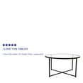 thumbnail image 4 of Emma + Oliver Clear Glass Living Room Coffee Table with Crisscross Matte Black Metal Frame, 4 of 12