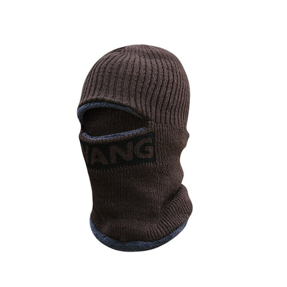 Brown Neckerchief Ski for Men Winter Knitted Full Face Hats 1 Hole Ski Fleece for Men Women Winter