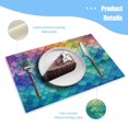 thumbnail image 3 of BaHomeck placemats Set of 4 Rainbow Mermaid Scales Each Scale With Unique Color Cotton Linen rectangle Placemats for Kitchen Dining Table Indoor,Outdoor,18*12inch, 3 of 4