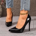 thumbnail image 2 of Women's High Heels Closed Pointed Toe Stilettos Wedding Shoes Lightweight Party Prom Elegant Dress Pumps Black Size 8.5, 2 of 5