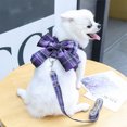 thumbnail image 2 of WOLIAUO Dog Harness and Leash Set, Cute Bow Tie Plaid Harnesses for Puppy Cat, Adjustable Pet Kitties Vest, Breathable Harness Traction Rope for Boy Girl Small Animal (XL Purple), 2 of 6