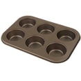 thumbnail image 3 of Antiadherente de Acero Al Carbono Rectángulo Muffin Cupcake Cake Bandeja para Hornear Bandeja de Lata Utensilios para Hornear de Cocina, 6 O 12 Cavida 6 agujeros de oro Soledad Mini Cake Pan, 3 of 8