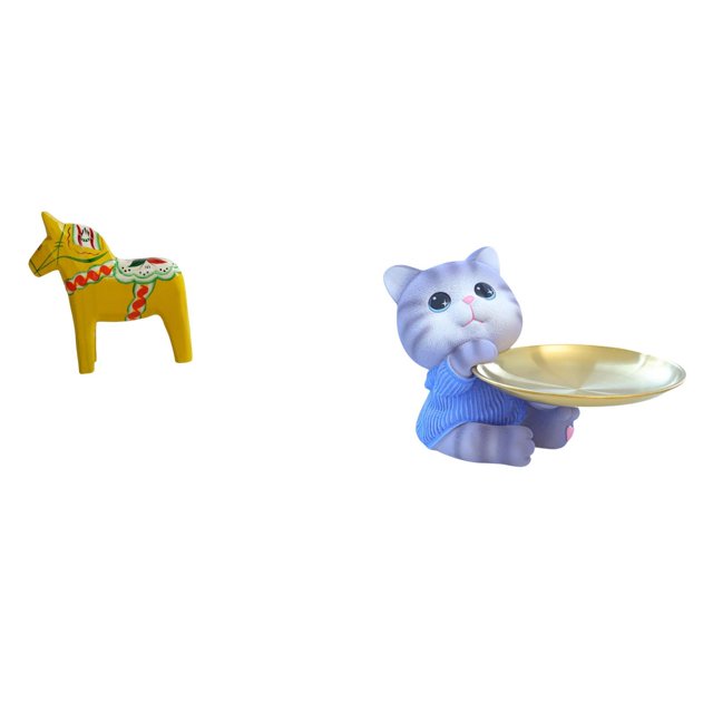 Adorno de resina de gato de caballo Dala sueco, escultura de animal Dalecarlia coleccionable, figura moderna, bandeja para estantería, armario, estant