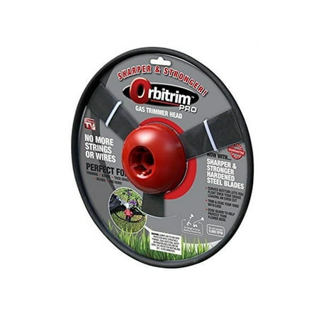 Orbitrim Pro No More Strings or Wires Gas Trimmer Head - Sharper and Stronger! (Steel Blades) #