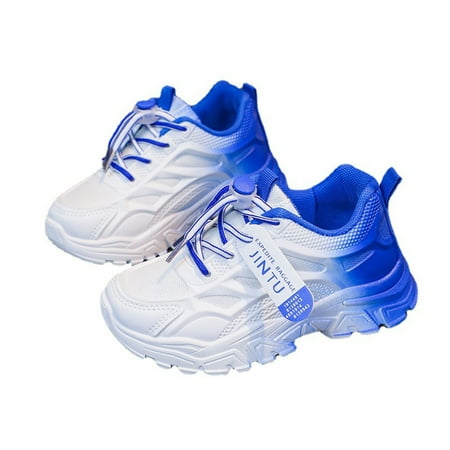 

Toddler Sneakers Girls Size 10.5-11 Years All Seasons Children Flat Sole Non Slip Comfortable Casual Running Athletic Pull On Hiking Blue Girls Flats