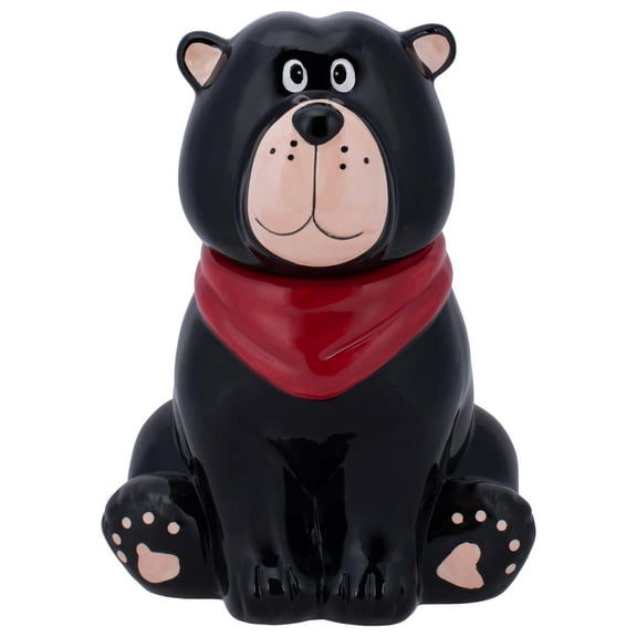 100 North Black Bear Handkerchief 10 x 7.9 Dolomite Ceramic Cookie Jar