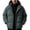 Dark Gray, variant on Mens Winter Jackets Solid Color Hooded Full Zip Loose Fit Warm Pockets Outerwear for Winter Outdoor and Mountain Skiing Hiking Work