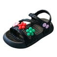 thumbnail image 1 of Cathalem Girls Talons Sandals Ouvert Chaussures Plates Robe Sandals Summer, Noir 27, 1 of 5