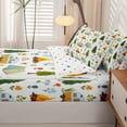 thumbnail image 4 of catabedysis Floral Camping Zipper Twin Comforter Sets with Fitted Sheet and 2 Pillowcases,Caravan Tent Pattern Zipper Bedding Set For Boys,Multicolor,Polkadot Reversible,4 Pieces, 4 of 7
