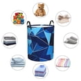 thumbnail image 6 of Circular Hamper Single Layer Laundry Basket Storage Basket Waterproof Single Layer Fabric With Handle Pe Support Strip Darkgray Geometric Patterns_4 Medium, 6 of 8