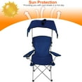 thumbnail image 4 of Folding Camping Chair with Canopy Shade 600D Oxford Portable Camping Chair with Cup Holder Support 330lbs Navy Blue, 4 of 8