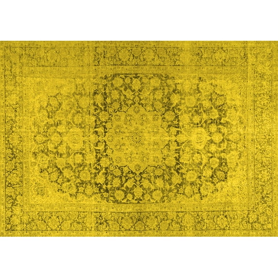 Ahgly Company Indoor Rectangle Persian Yellow Traditional Area Rugs, 8' x 10'