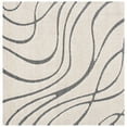 thumbnail image 4 of SAFAVIEH Florida Tamzen Abstract Shag Area Rug, Cream/Grey, 11' x 11' Round, 4 of 9