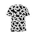 thumbnail image 2 of LAOLIUSN Men's Cow Print T Shirt, Black and White Animal Pattern Tee, All Over Print Crew Neck Short Sleeve Casual Fashion Shirt, S, 2 of 7