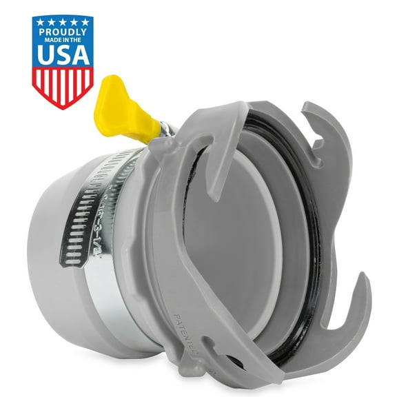 Camco Camper/RV Sewer Hose 4-Prong Bayonet Fitting, 3" Twist-It Clamp (39210)