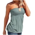thumbnail image 1 of Camiseta sin mangas bandeau informal para mujer: poliéster, ajuste holgado, color liso, blusa de verano, tallas S-XXL, ideal para vacaciones/ropa informal., 1 of 5
