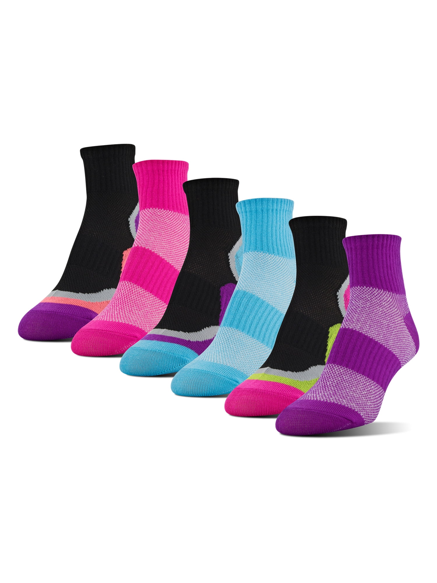 Athletic Works Women's Ultralite Ankle Socks, 6 Pairs