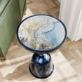 thumbnail image 3 of 24/7 Shop At Home Enric Modern Metal Accent Side Table with Round Tabletop, Living Room End Table, Metallic Chrome Blue, 3 of 10