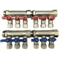 thumbnail image 2 of DMNI 3/4" Port Ball Valve Brass Pex Manifold - 6 Loops - With Brackets - for 1/2" Pex Tubing, 2 of 9