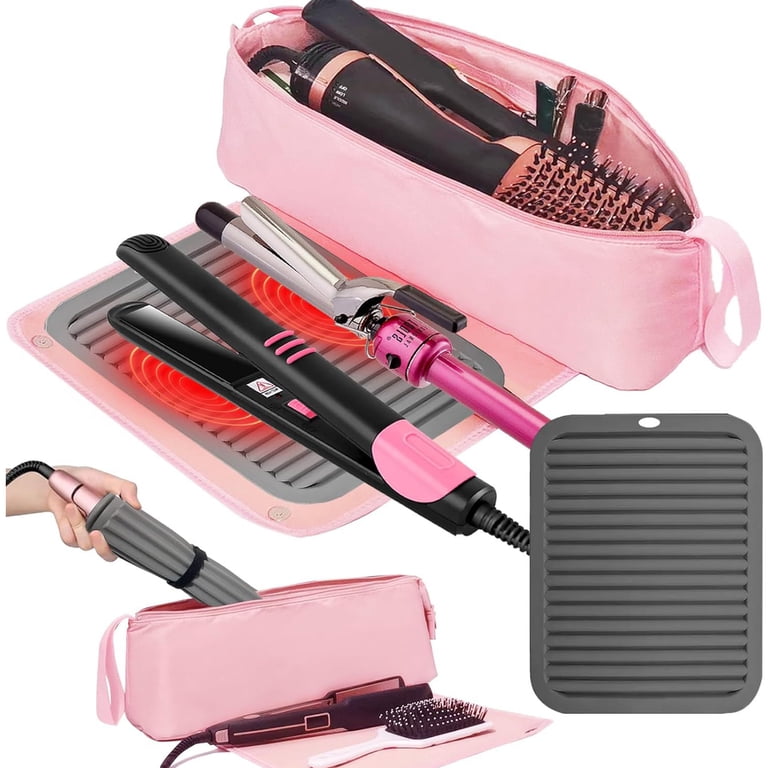 Elook Hot Hair Tools Travel Bag with Heat Resistant Mat  display picture 3