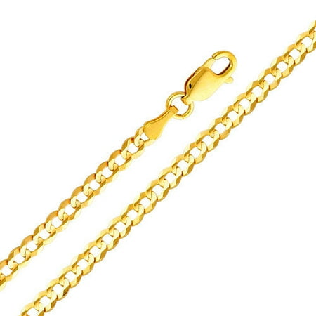Precious Stars 14kt Yellow Gold 3.2mm Cuban Chain