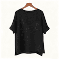 thumbnail image 6 of womens tops short sleeve summer Elbow Length Sleeve Coop Neck T-Shirts Casual Loose Comfy Lightweight Trendy Basic Shirts with Pocket, 6 of 7