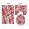 thumbnail image 3 of Pioneer Flower Floral Print Pattern Bathroom Rugs Sets 3 Piece,Toilet Cover Set,Absorbent Non Slip Bathroom Mats Sets with U-Shaped Contour Rug Toilet Rug Set, 3 of 5
